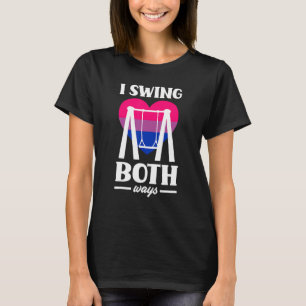 I Swing Both Ways Funny Bi Pride Flag Bisexual T-Shirt