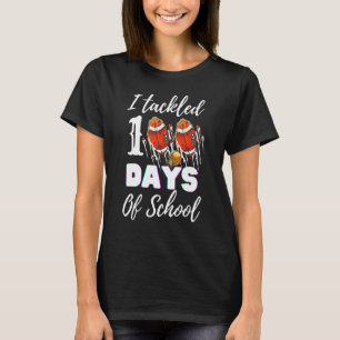 I Tackled 100 Day Of School Football Boy 100th Day T-Shirt