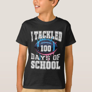 I Tackled 100 Days Football Boys Kids 100th Day Of T-Shirt