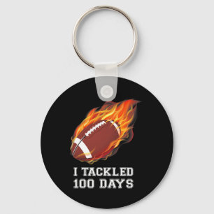I Tackled 100 Days Of School Costume Footbyll Boys Key Ring