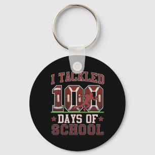 I Tackled 100 Days Of School Football 100th Day Bo Key Ring