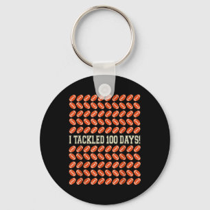 I Tackled 100 Days Of School , Football 100th Day Key Ring