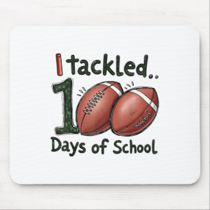 I Tackled 100 Days Of School Football 100th Day St Mouse Mat