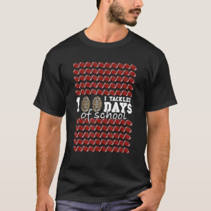 I Tackled 100 Days Of School  Football 100th Day T-Shirt