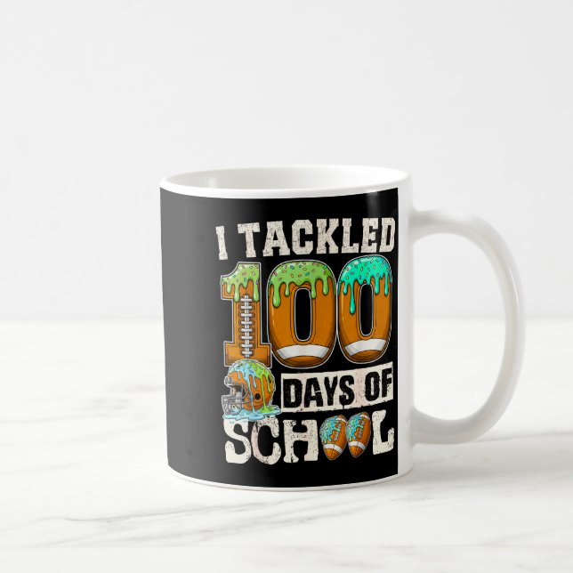 I Tackled 100 Days Of School Football Ice Cream Dr Coffee Mug (Right)