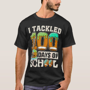 I Tackled 100 Days Of School Football Ice Cream Dr T-Shirt