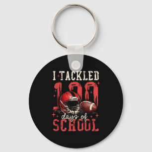 I Tackled 100 Days Of School Football Men Boy Kid  Key Ring