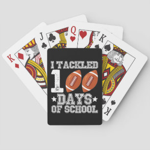 I Tackled 100 Days of School Football Playing Cards