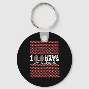 I Tackled 100 Days Of School Football Soccer Kids Key Ring
