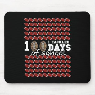 I Tackled 100 Days Of School Football Soccer Kids Mouse Mat