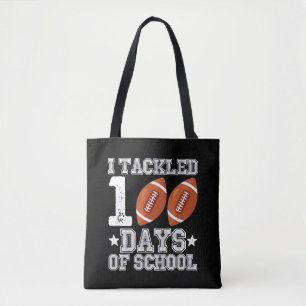 I Tackled 100 Days of School Football Tote Bag