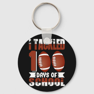 I Tackled 100 Days School 100th Day Football Stude Key Ring