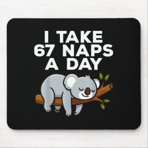 I Take 67 Naps A Day Funny Koala Six Seven Meme Mouse Mat