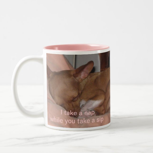 I take a nap while you take a sip Two-Tone coffee mug (Left)
