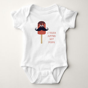 I Take After My Pops Funny Saying Popsicle Orange Baby Bodysuit