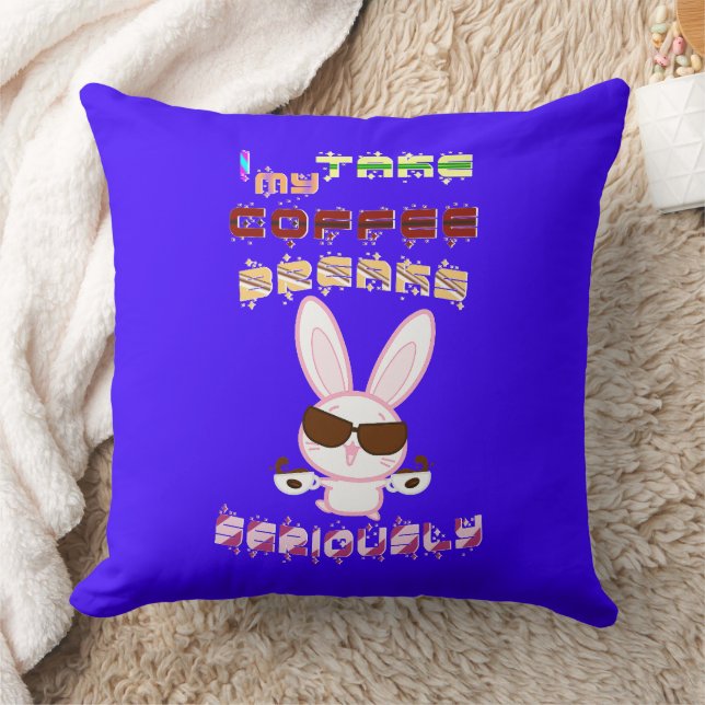 I Take My Coffee Breaks Seriously Cushion (Blanket)