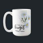 I Take My Kugel WithOUT Raisins Coffee Mug<br><div class="desc">A nod to the classic discussion for all the Jewish High Holidays in my family, this design is for those who love their Kugel (egg noodle dessert) withOUT raisins. Illustrated with delicately watercolored blue flowers, the design evokes a classic feeling while paired with a niched saying. If you know, you...</div>