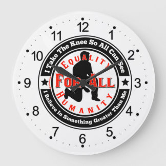 I Take The Knee Large Clock