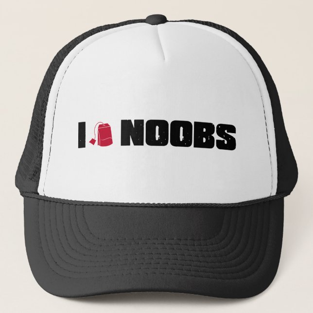 i (teabag) noobs trucker hat (Front)