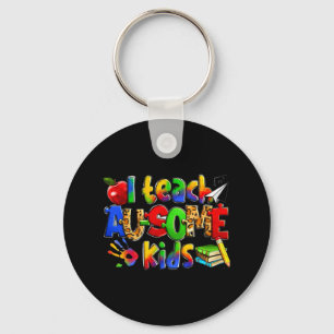 I Teach Au-some Kids Teacher World Autism Awarenes Key Ring