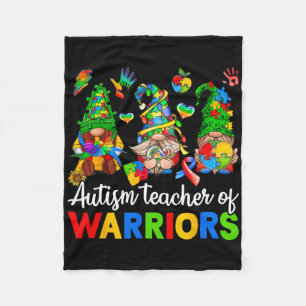 I Teach Awesome Kids Autism Awareness Gnomes Fleece Blanket
