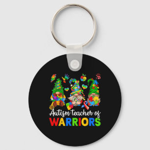 I Teach Awesome Kids Autism Awareness Gnomes Key Ring