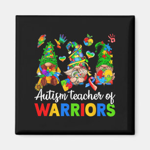 I Teach Awesome Kids Autism Awareness Gnomes  Magnet