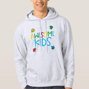 I Teach Awesome Kids Autism Awareness Sped Teacher Hoodie