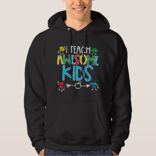 I Teach Awesome Kids Autism Awareness Sped Teacher Hoodie
