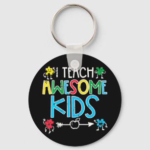 I Teach Awesome Kids Autism Awareness Sped Teacher Key Ring