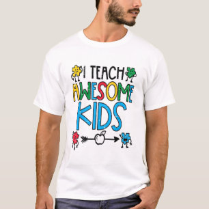 I Teach Awesome Kids Autism Awareness Sped Teacher T-Shirt