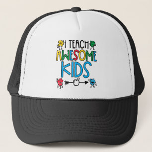I Teach Awesome Kids Autism Awareness Sped Teacher Trucker Hat