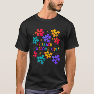 I Teach Awesome Kids Autism Special Education Teac T-Shirt