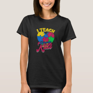 I Teach Awesome Kids Teacher Autism Proud Teacher T-Shirt