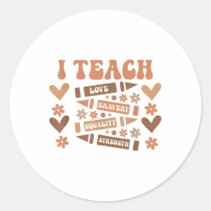 I Teach Black History Month Melanin Afro African T Classic Round Sticker
