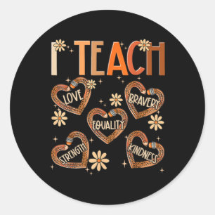 I Teach Black History Month Melanin Afro African T Classic Round Sticker
