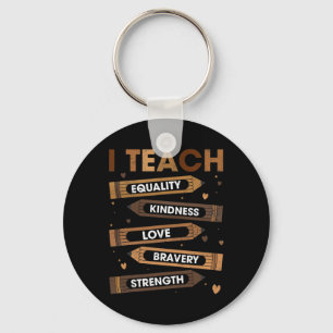 I Teach Black History Month Melanin Afro African T Key Ring