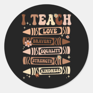 I Teach Black History Teacher Celebrate Black Hist Classic Round Sticker