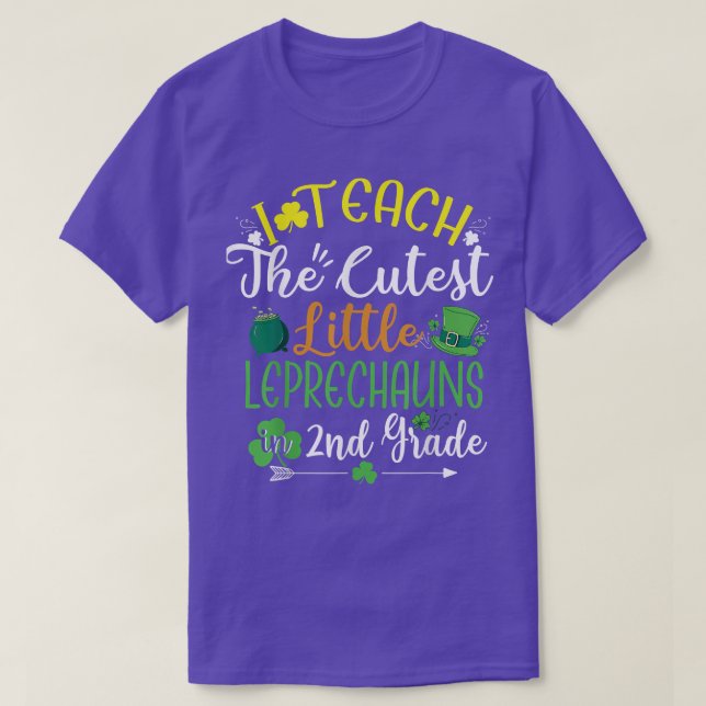 I Teach Cutest Leprechauns 2nd Grade Teacher St Pa T-Shirt (Design Front)