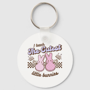I Teach Cutest Little Bunnies Easter Hoppy Teacher Key Ring
