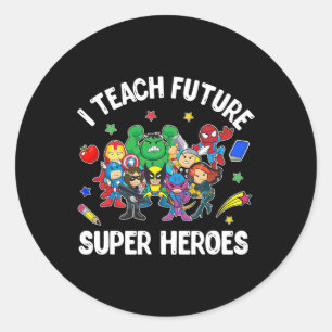 I Teach Future Super Heroes Tee Gift Teaching Moth Classic Round Sticker