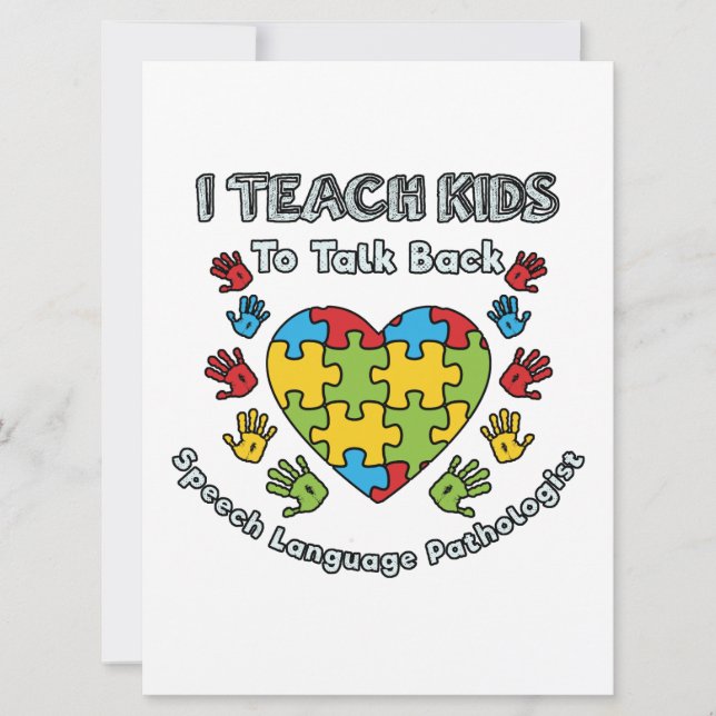I Teach Kids To Talk Back Speech Language Therapy Announcement (Front)