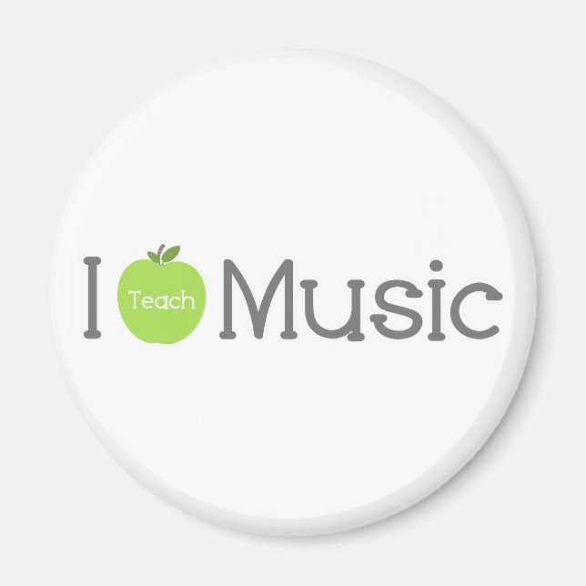 I Teach Music Green Apple Magnet (Front)