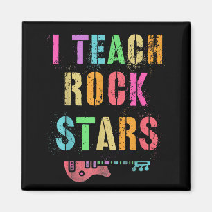 I Teach Rockstars Band Vibes Teacher Rocks My Musi Magnet