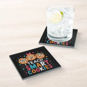 I Teach Smart Cookies Back to School Teacher Glass Coaster