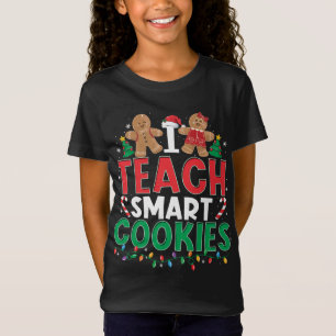 I Teach Smart Cookies Christmas Teacher Gingerbrea T-Shirt