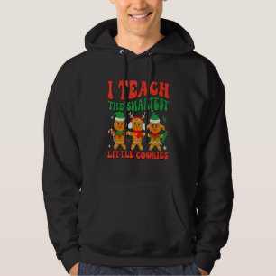 I Teach Smart Cookies Christmas Teachers Santa Gin Hoodie