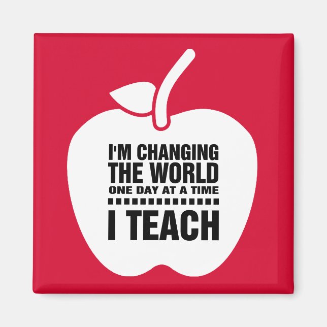 I Teach. Teaching Quote | Apple  Gift Magnets (Front)