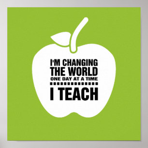 I Teach. Teaching Quote   Typography Art Print