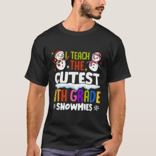 I Teach The Cutest 8th Grade Snowmies Teacher Chri T-Shirt